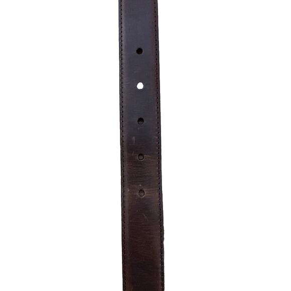 Men's Size 42-46 Leather Dress Belt with Single Prong Buckle - Picture 2 of 3